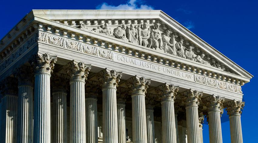 Supreme Court building facade in Washington, DC