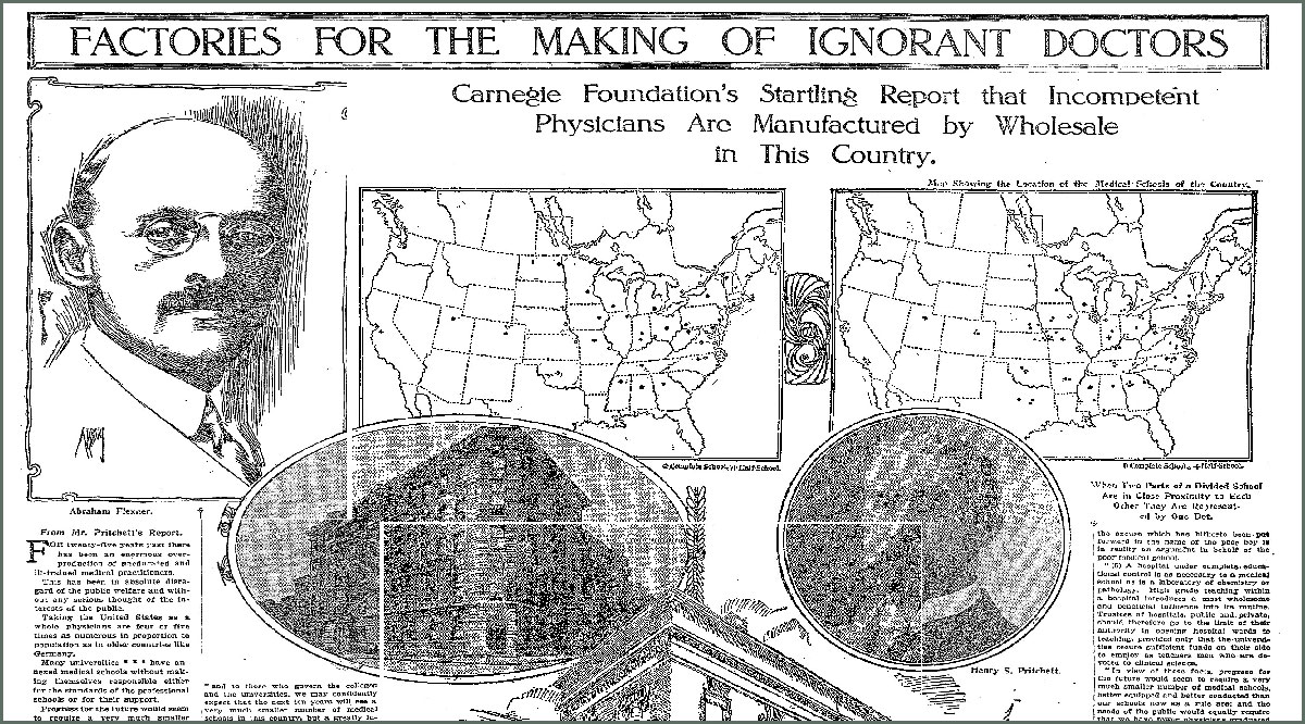 Newspaper article on factories for the making of ignorant doctors