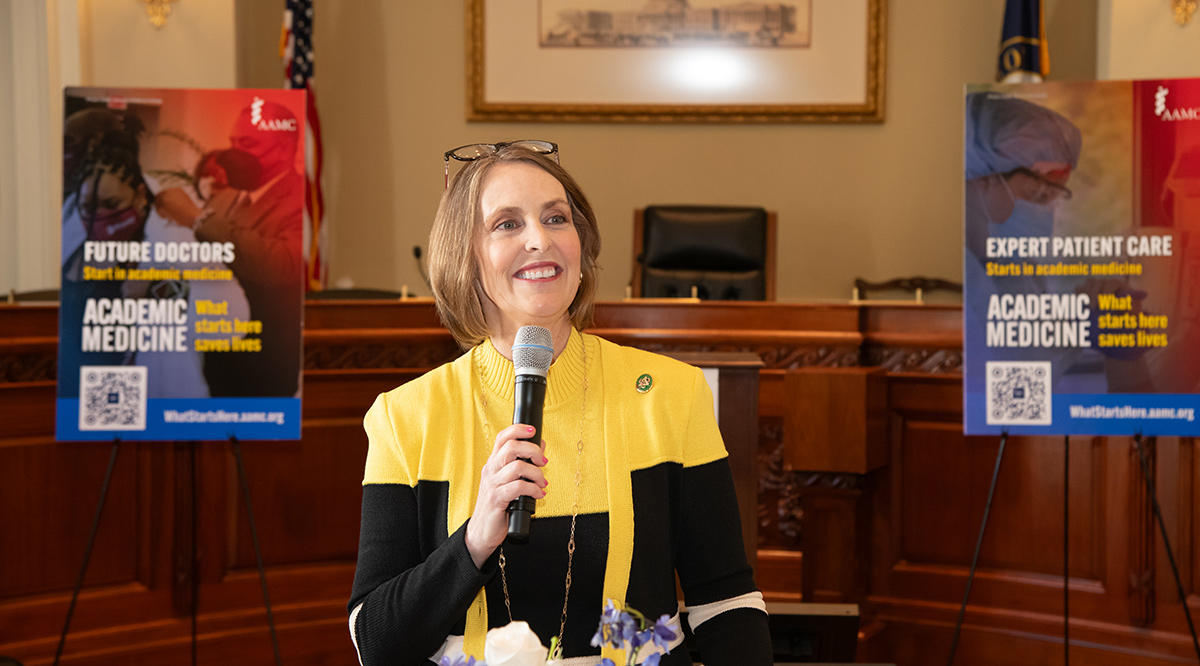 CAMC Co-chair Congresswoman Kathy Castor (D-Fla.) provides remarks at the June 11 AAMC reception on Capitol Hill