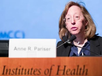 Anne Pariser, MD, deputy director of the Office of Rare Diseases Research at NIH, spoke at the 2017 Rare Disease Day event at NIH in February.