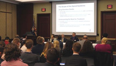 The AAMC and Congressional Academic Medicine Caucus hosted an October 17 congressional briefing on how teaching hospitals are treating patients with substance use disorders in light of the opioid epidemic.