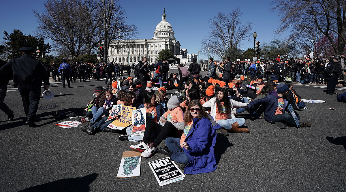 DACA protestors on Capitol Hill in Washington, D.C.