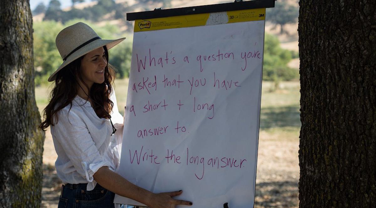 Laurel Braitman, PhD, leads a workshop