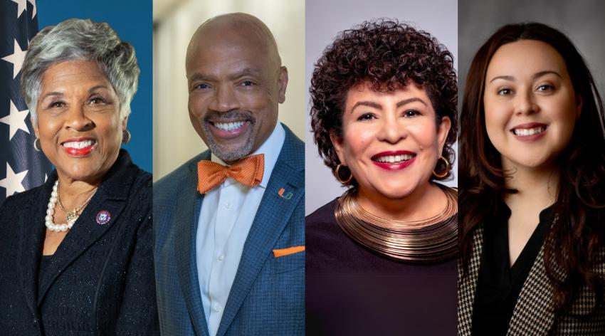 2024 ACE Award Recipients. From left to right: Rep. Joyce Beatty (D-Ohio), Henri R. Ford, MD, MHA, Elena Rios, MD, MSPH, MACP, Melanie Valentín